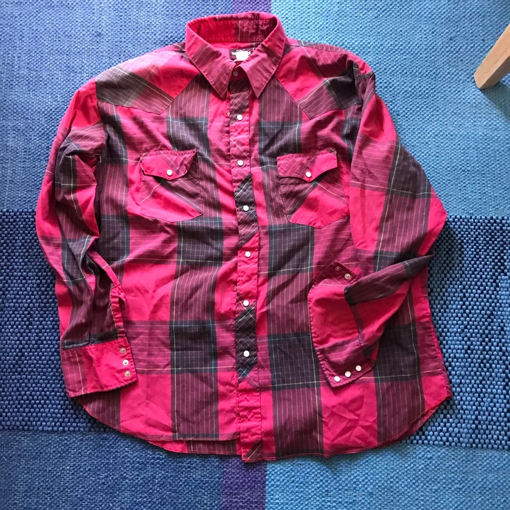 Wrangler men’s plaid cowboy shirt - Picture 2 of 13